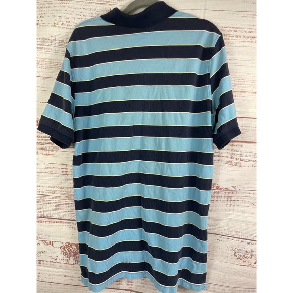 Brooks Brothers Navy Blue Striped Polo Short Sleeve sz Large L Mens - Picture 4 of 5